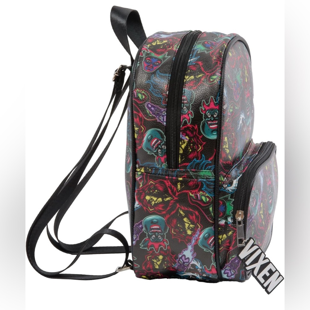 Disney Villains Mini Backpack W/ Allover Print & Vixen Zipper Pull - Picture 2 of 4